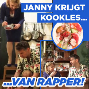 Janny van der Heijden krijgt kookles van rapper