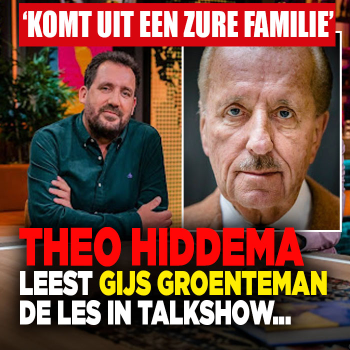 Theo Hiddema leest Gijs Groenteman de les in talkshow