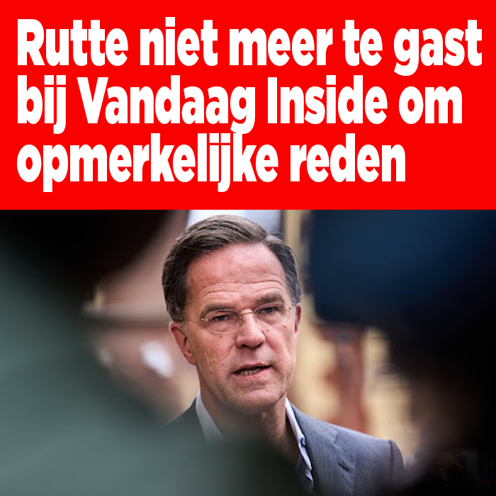Mark Rutte niet meer te gast bij Vandaag Inside om opmerkelijke reden
