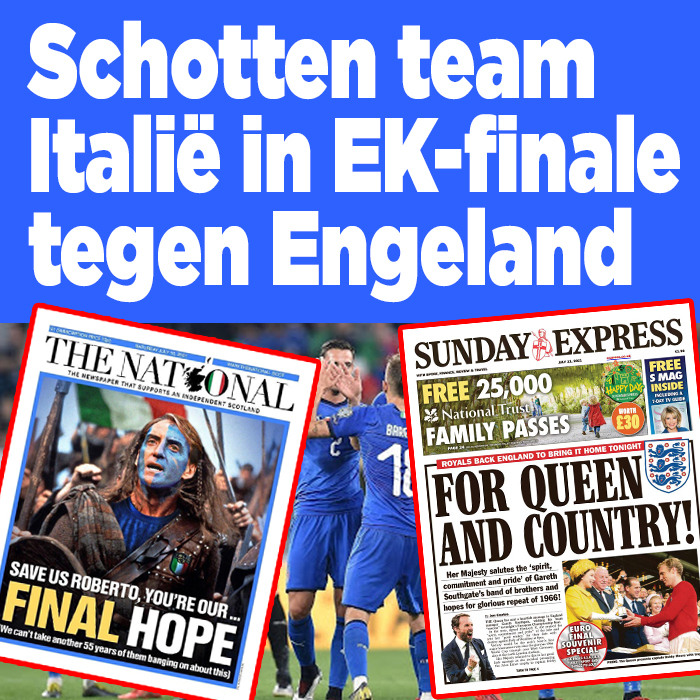 Schotten steunen Italië massaal in EK-finale tegen Engeland