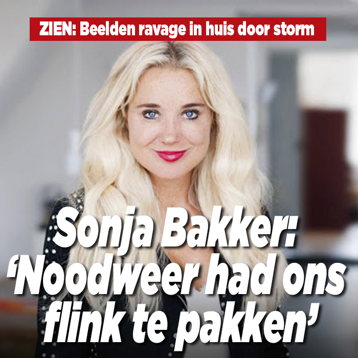 Huis Sonja Bakker getroffen door noodweer