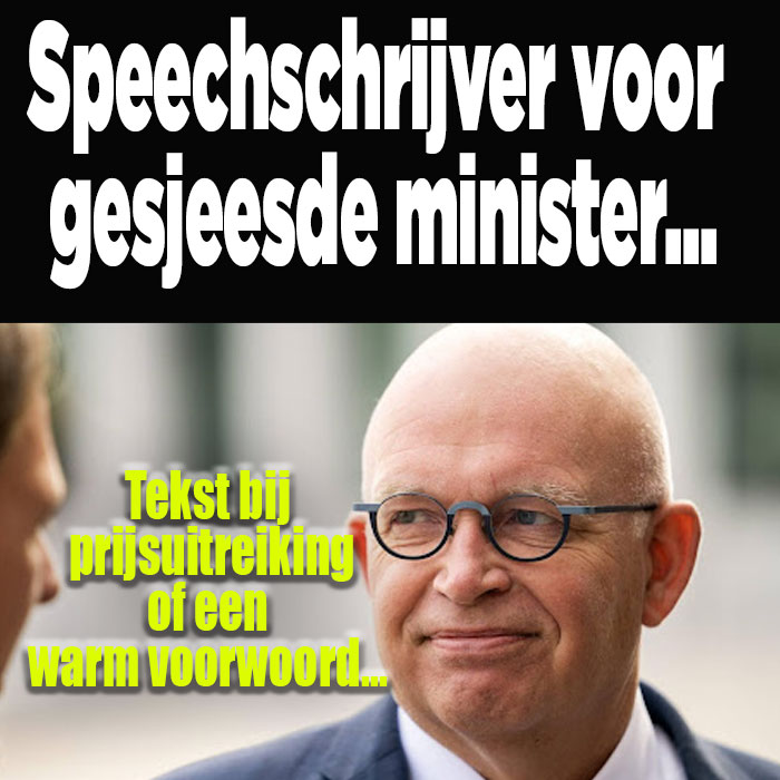 Voor gesjeesde minister Henk Staghouwer wordt nog wel een speechschrijver gezocht