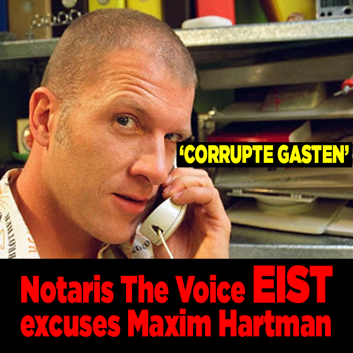 Notaris van The Voice eist excuses van Maxim Hartman