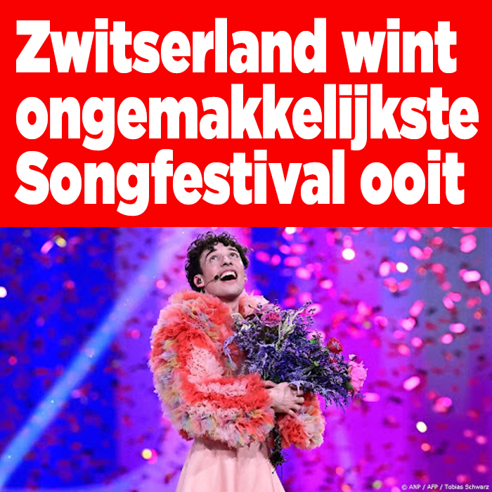 Zwitserland wint meest ongemakkelijke Songfestival ooit